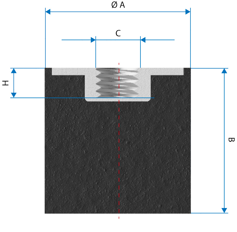 Radiaflex SE111 dimensions with one tapped hole